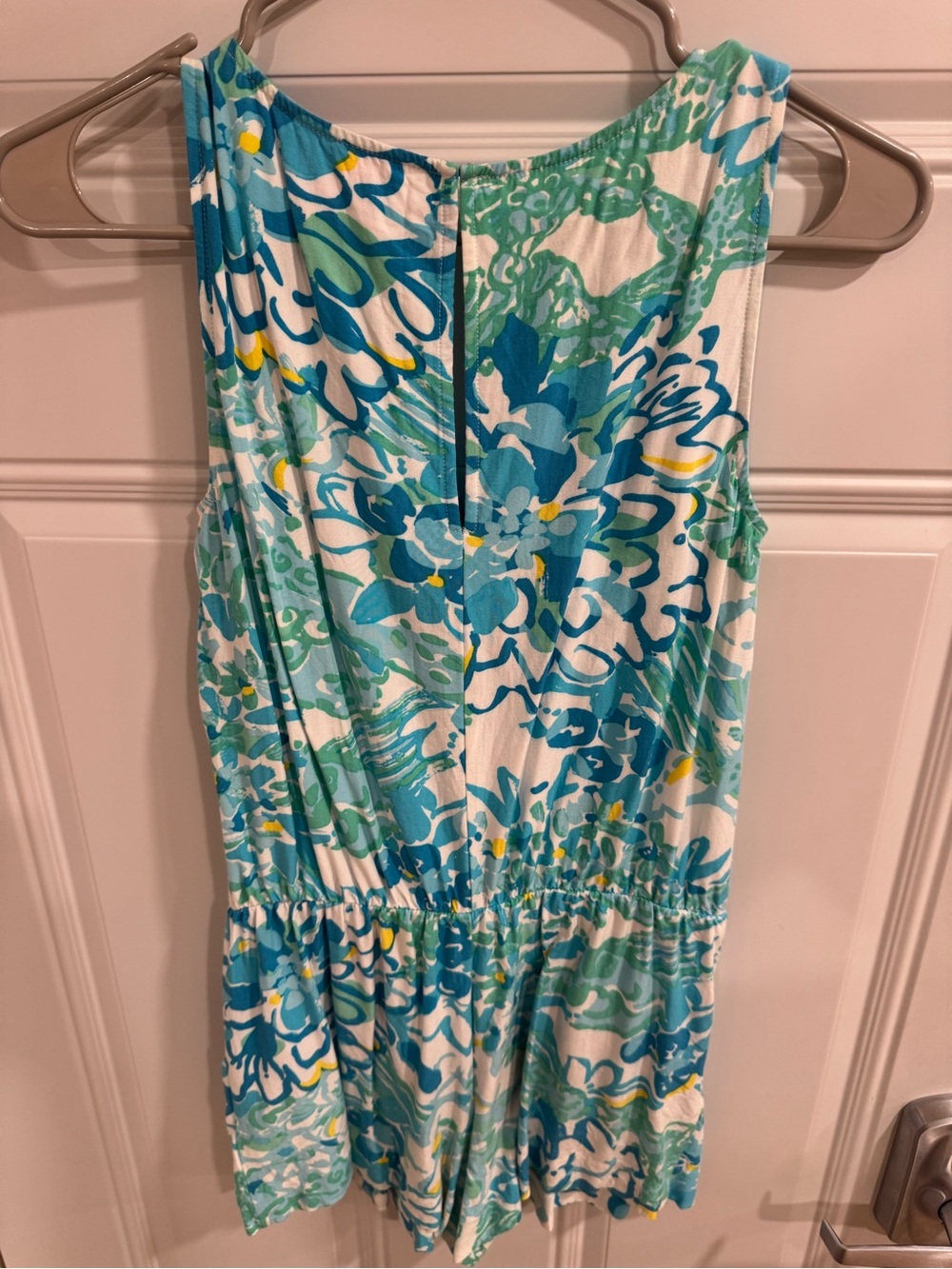 Lilly Pulitzer Blue & Green Sleeveless Tassel Romper XS - Picture 6 of 6